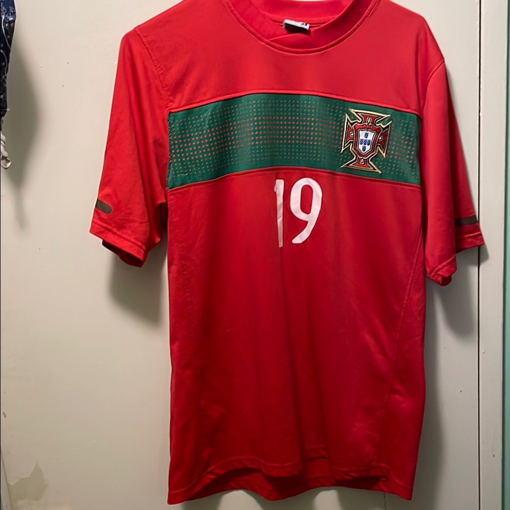Red and Green Soccer Jersey